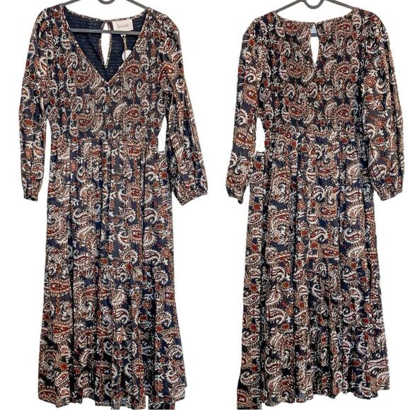 Cleobella Carly Tiered Ankle Dress Cotton Paisley XS - Picture 5 of 10